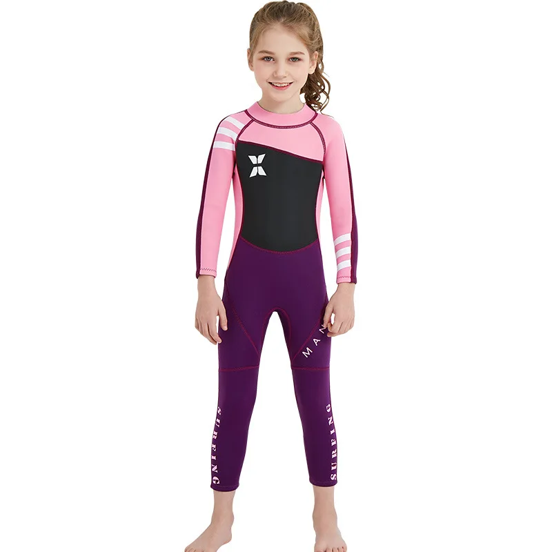 

Dive&Sail 2.5MM Neoprene Wetsuits Kids full body Thermal protective Diving Wet suit for Girls Boys Swimming Surf jellyfish skin