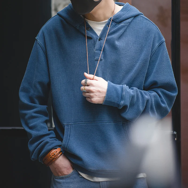 Maden/мужская повседневная толстовка с капюшоном сезон весна осень темно синий