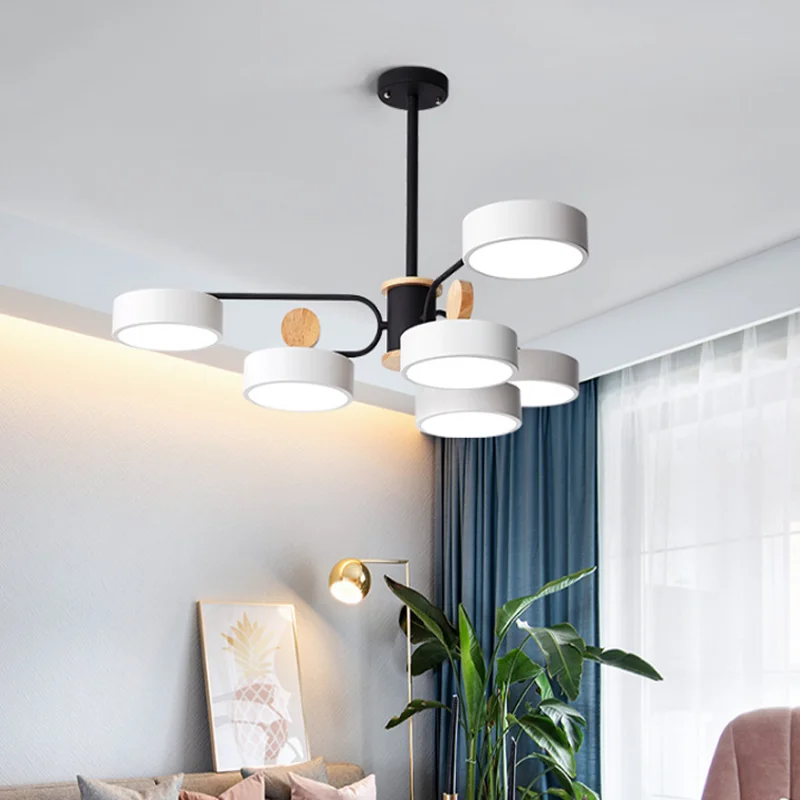 

Nordic creative lamp personality Macaron LED chandelier modern minimalist home living room bedroom room lighting