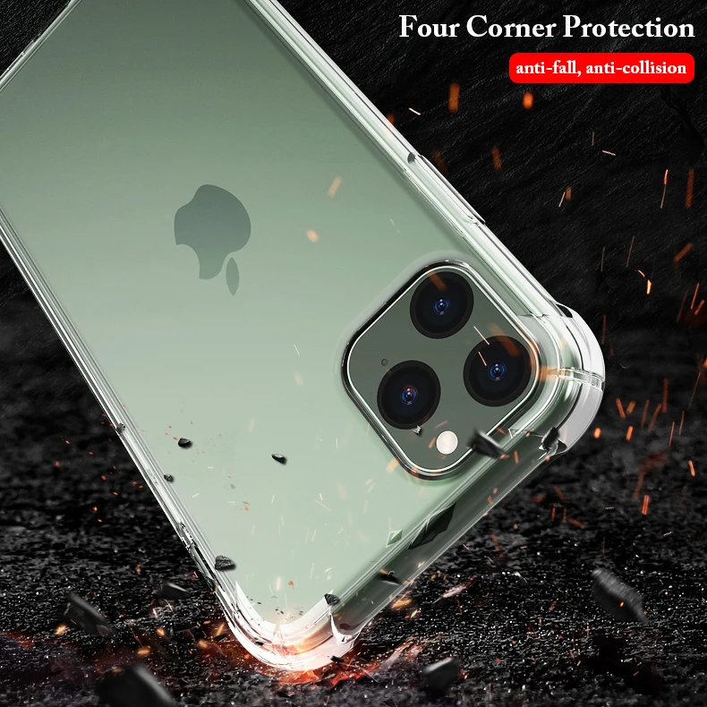 for iPhone XR XS 11 Pro Xs Max 6 6s 7 8 Plus Case Silicone Shockproof Transparent Protective Apple 5 5S SE |