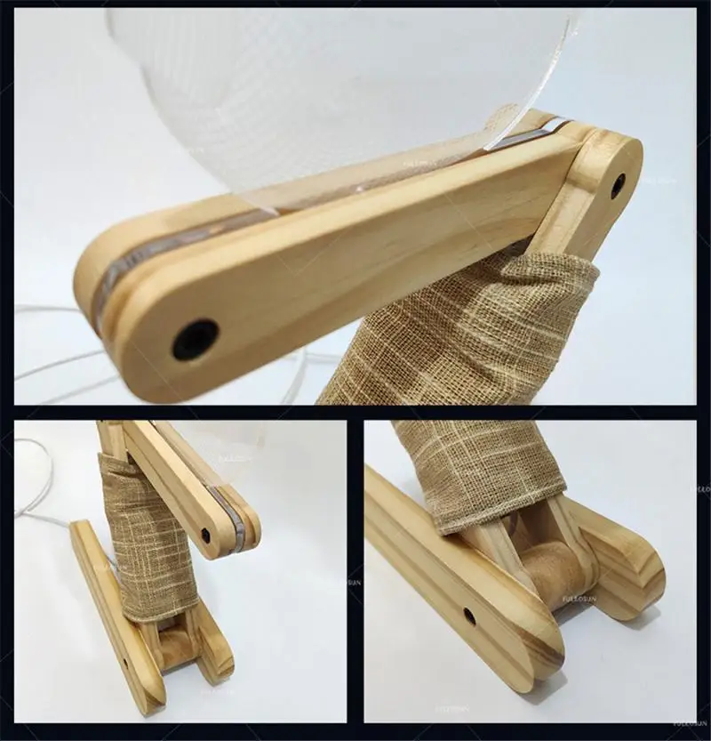 

Night Light Creative Owl Wood Lamp Stack New 3D Indoor Lighting Acrylic Lamp Solid Wood Folding Night Light