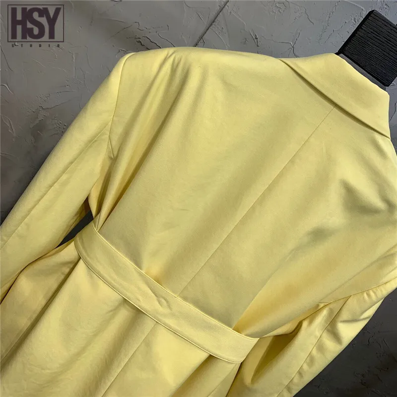 【Hsy】2019осенние новые модные женские пальто в западном стиле двубортный карман