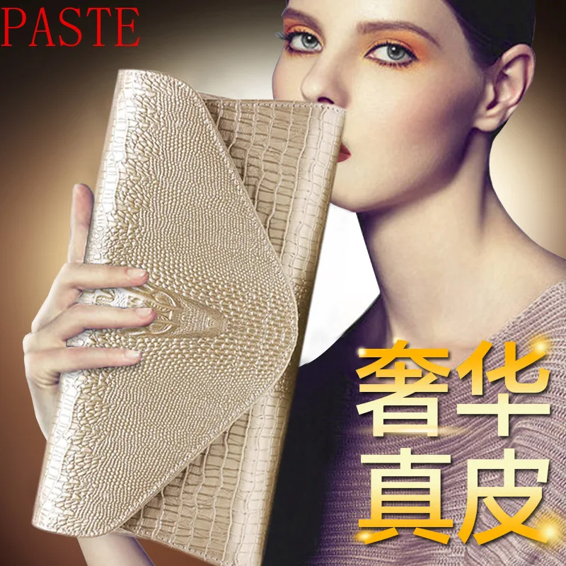 Серебряный Конверт вечерняя сумочка клатч из натуральной кожи с узором