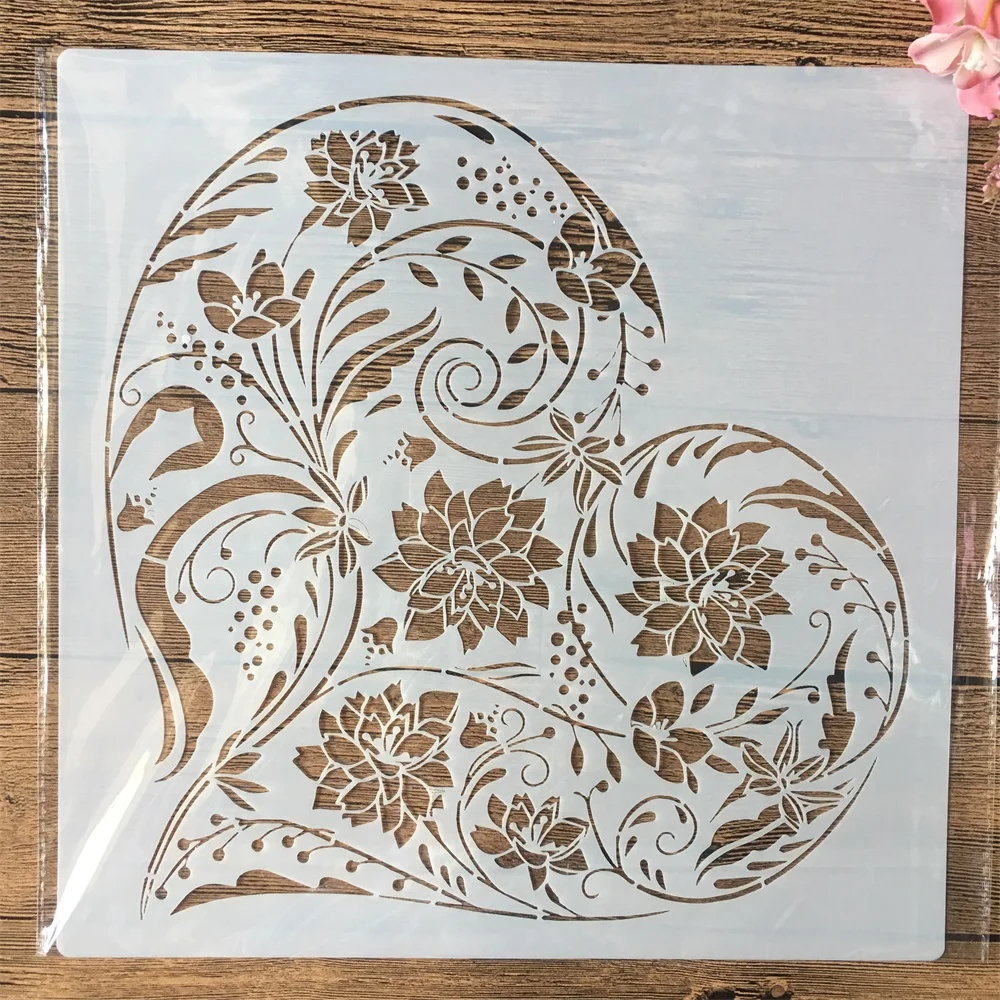 

30*30cm Big Mandala Irregular Heart DIY Layering Stencils Wall Painting Scrapbook Coloring Embossing Album Decorative Template