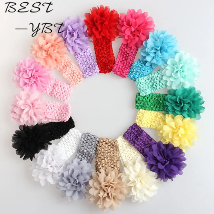 Новая женская шифоновая повязка на голову с цветами|lace headband|flower headbandkids hair accessories |