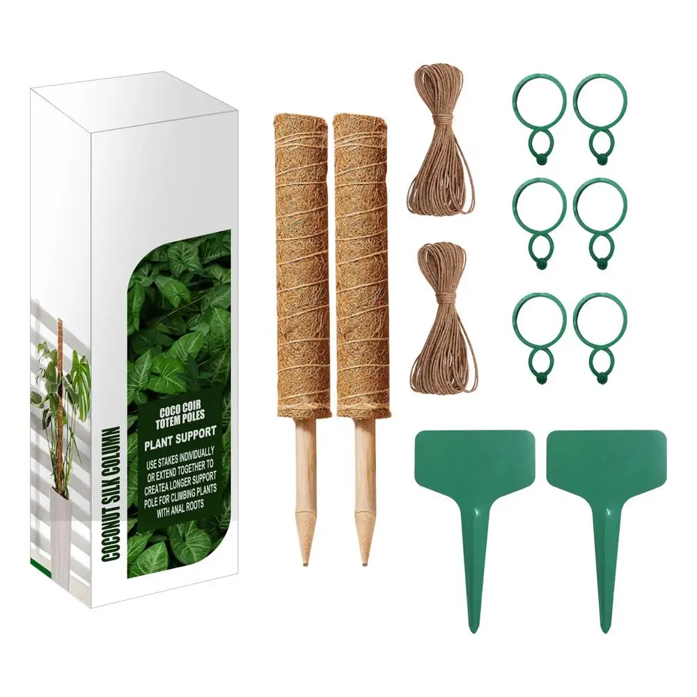 

11,8 дюймовые моховые столбы, 2 шт., Coir Totem столб для поддержки растений, палочки для комнатных и наружных Monstera Philodendron Pothos Creepers