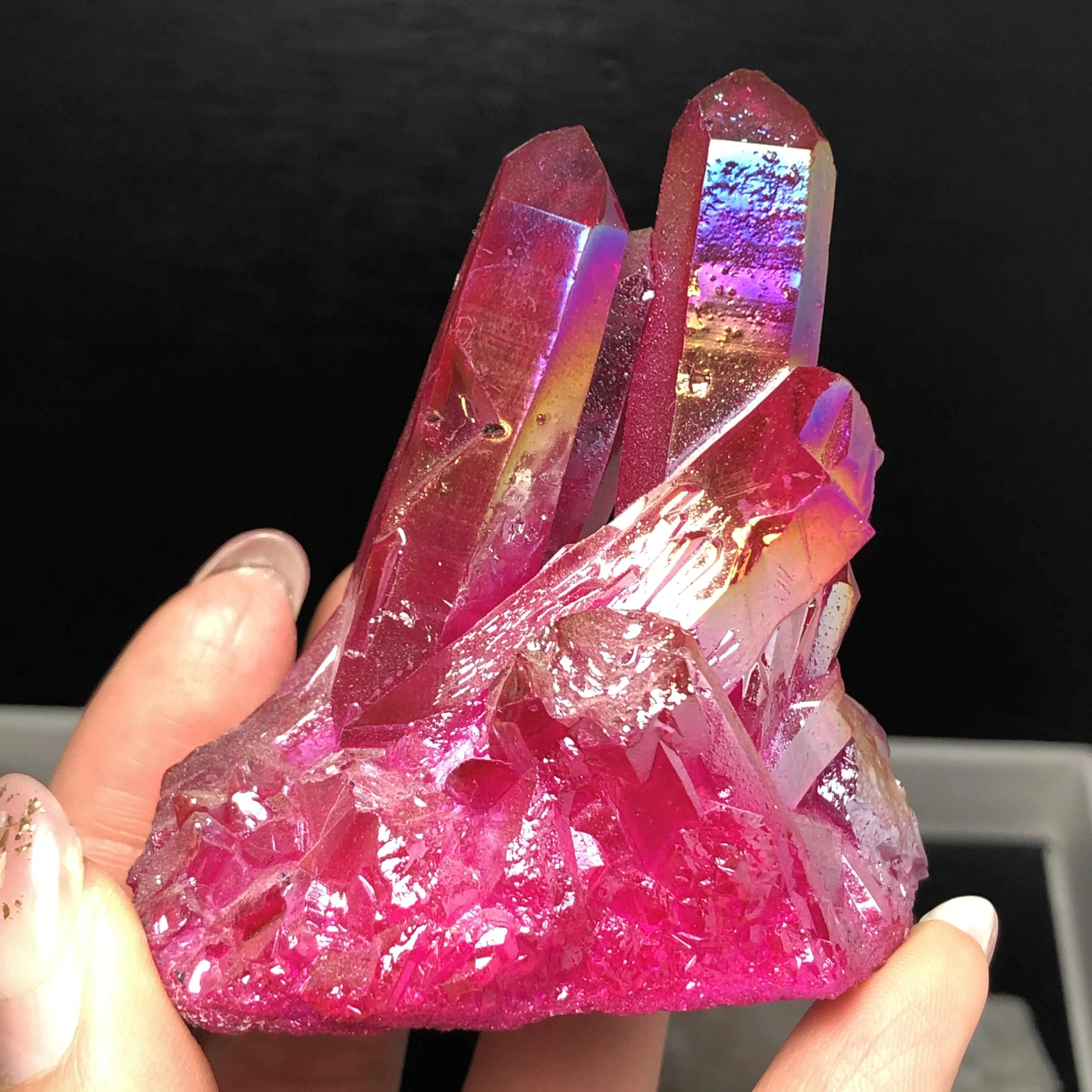 Аура кварцевый кристалл кластер Ангел натуральный Druzy Geode образцы минералов для