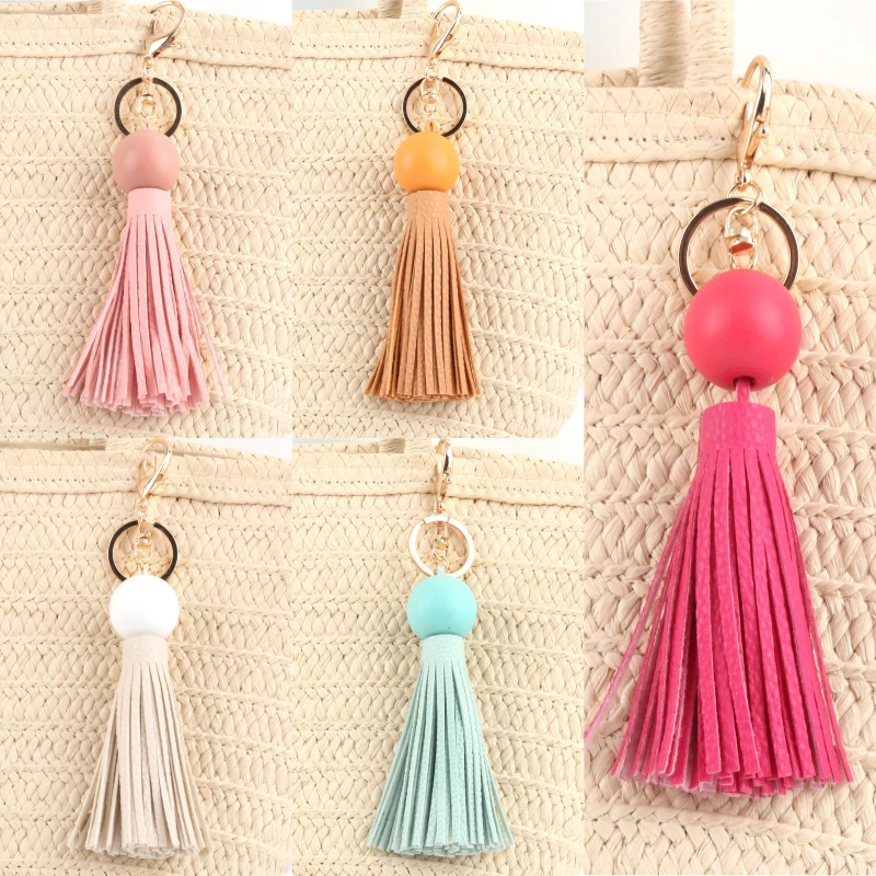 1Pc Handmade Boho PomPom Tassels Coroful Beads Accessories Ornament For Beach Handbag Colorful Pom Pendant E2468-E2473 | Украшения и