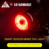 kr bicycle light smart induction brake taillight usb waterproof night riding warning light bandage bracket mountain bike lights