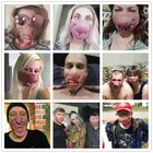 Смешная маска для вечеринки на Хэллоуин для детей и взрослых, латексная маска клоуна для косплея, полулицевая маска, маска для маскарада, реквизит для украшения на Хэллоуин