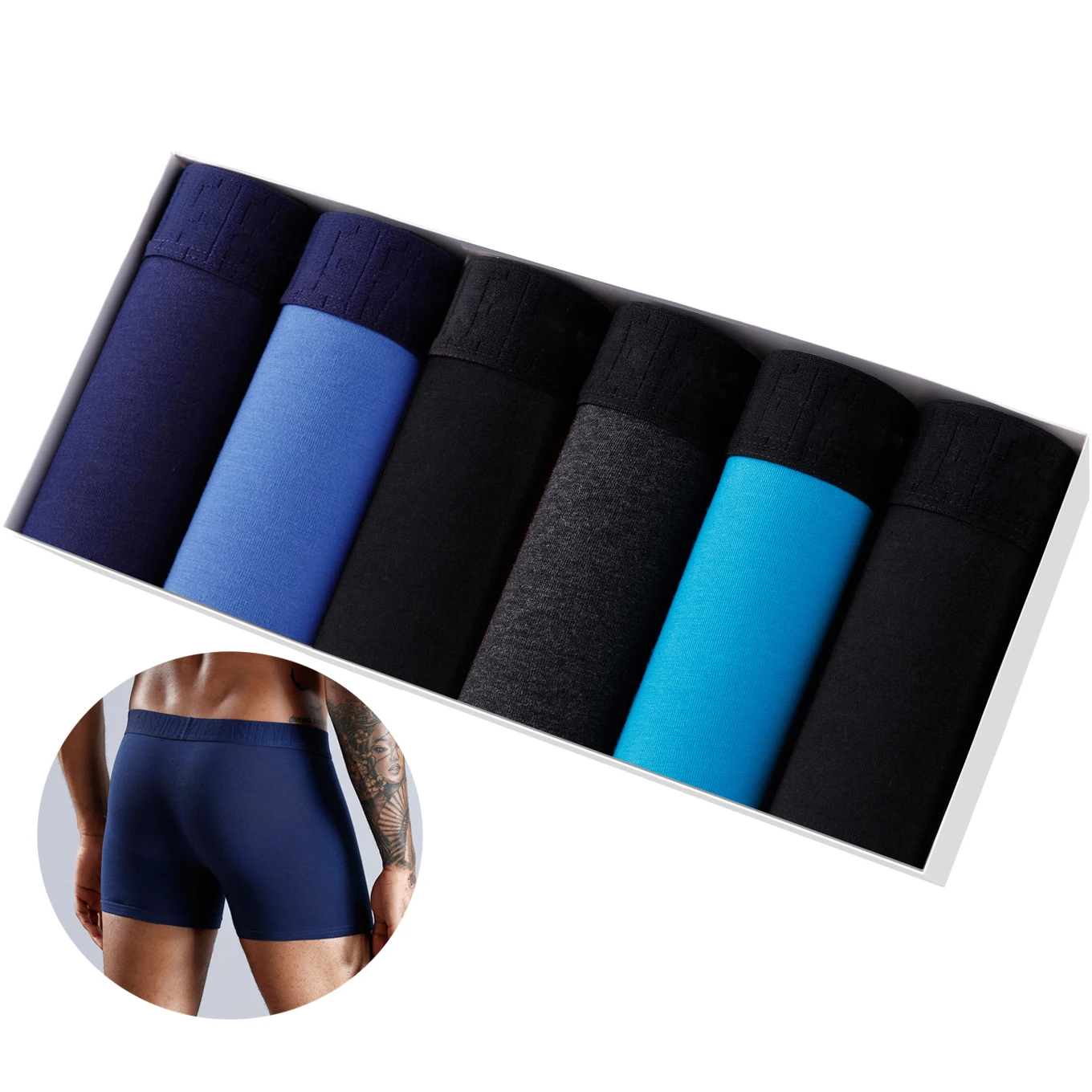 

6Pcs Cotton Boxers For Mens Underwear Lots Sexy Men's Panties Set Male Underpants Brands Boxershorts Large Size Man Boxer Shorts