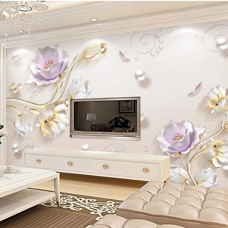 Самоклеящиеся обои с изображением тюльпана простые объемные фрески рельефным