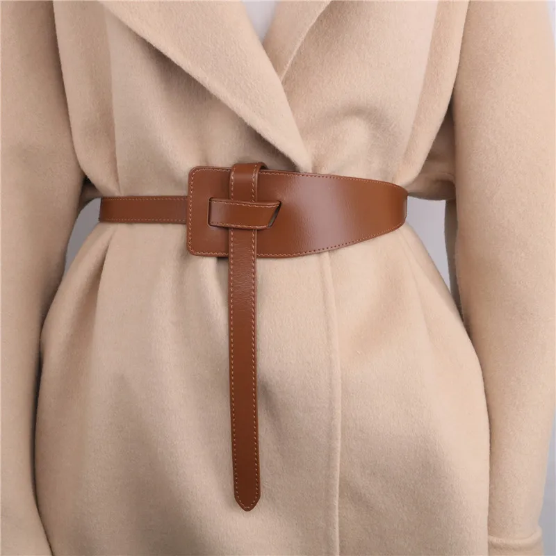 Han edition contracted tie line pressing derma irregular waist sealing female adornment coat cardigan joker leather belt belt