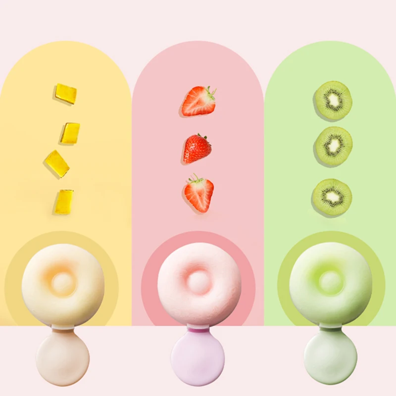 

3 Hole Silicone Ice Cream Mould Ice Cube Tray Popsicle Barrel Diy Mold Dessert Ice Cream Mold With Popsicle Stick