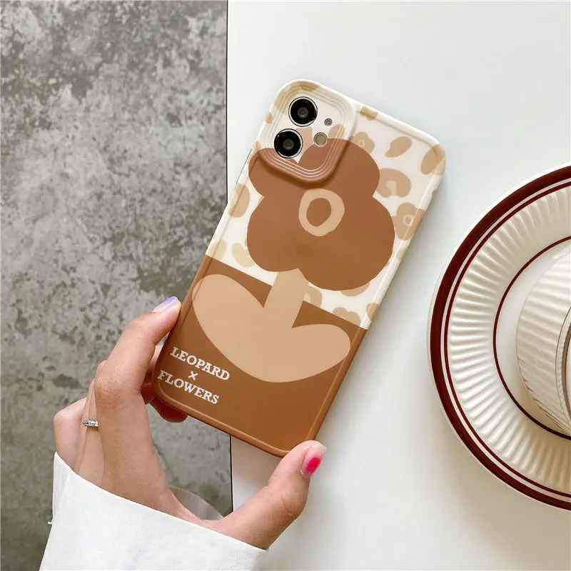 

Fashion Cute Cartoon Flowers Phone Case for IPhone 11 12 13 Mini Pro Max X XR XS Max Mini 7 8 Plus Soft Shockproof Cases Cover