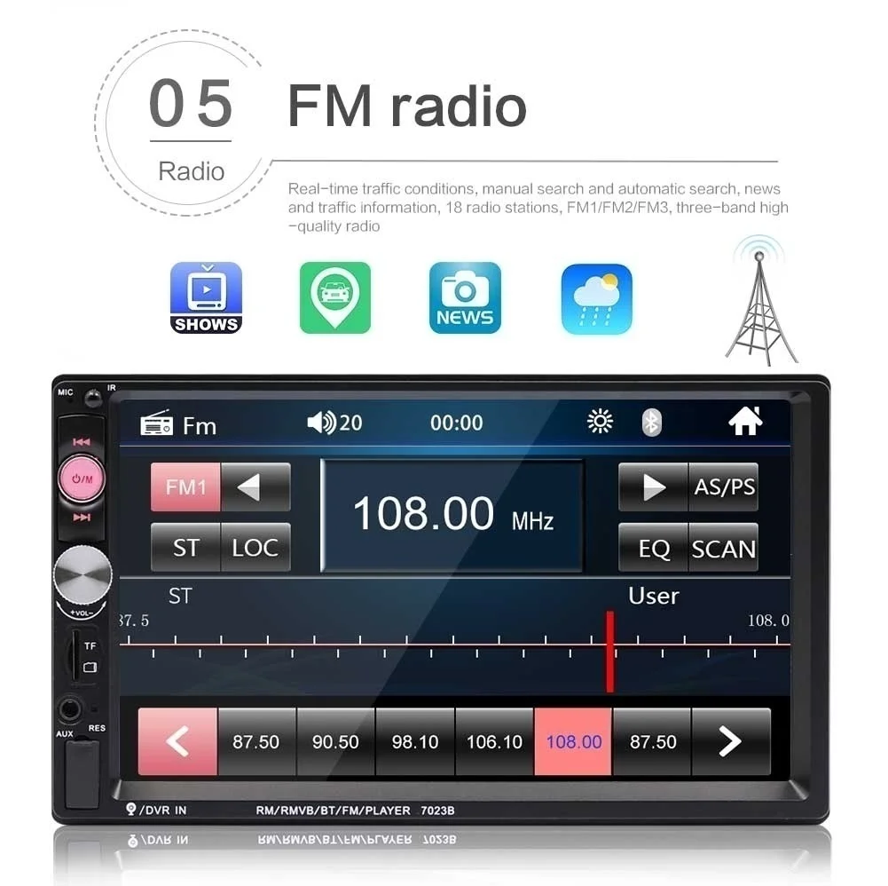 Автомагнитола 2din 7023B автомобильный аудиоплеер с 7 &quotсенсорным экраном MP5 Bluetooth