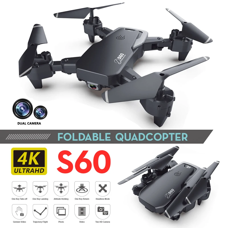 Дрон с двойной камерой 1080P Wi Fi FPV 4k HD|Радиоуправляемые вертолеты| |