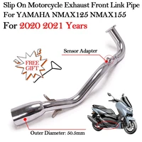 for yamaha nmax 125 155 nmax155 nmax125 2020 2021 years motorcycle exhaust escape moto muffler tube front link pipe with sensor