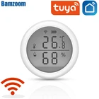 Датчик температуры и влажности Tuya Wi-Fi, комнатный гигрометр, термометр с поддержкой Alexa Google Assistant Home smart life