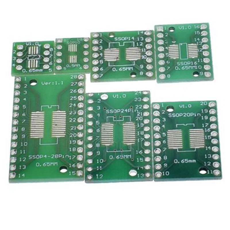 

35 шт., набор печатных плат SMD поворот на DIP SOP MSOP SSOP TSSOP SOT23 8 10 14 16 20 24 28 SMT to DIP