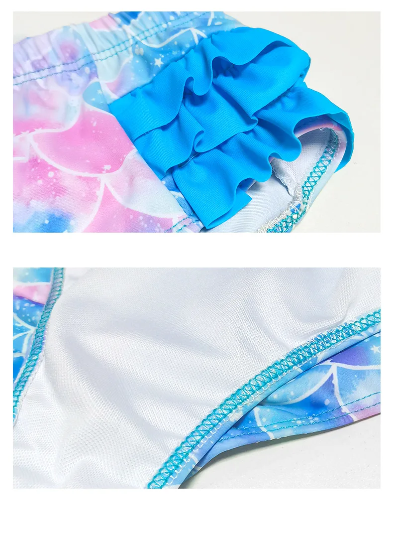 

4 6 8 10 Years Adjustable Swimwear Girls Bikini Beach Wear Swimsuit Mermaid Scales Bathing Suit Kids Children's Swimwear 2021