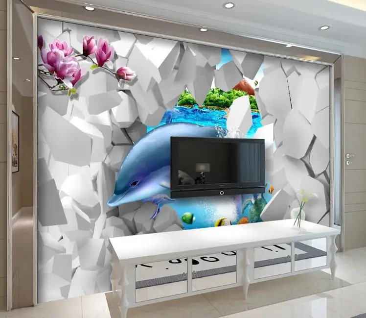 Пользовательские фото обои 3D модный современный подводный мир Дельфин гостиная