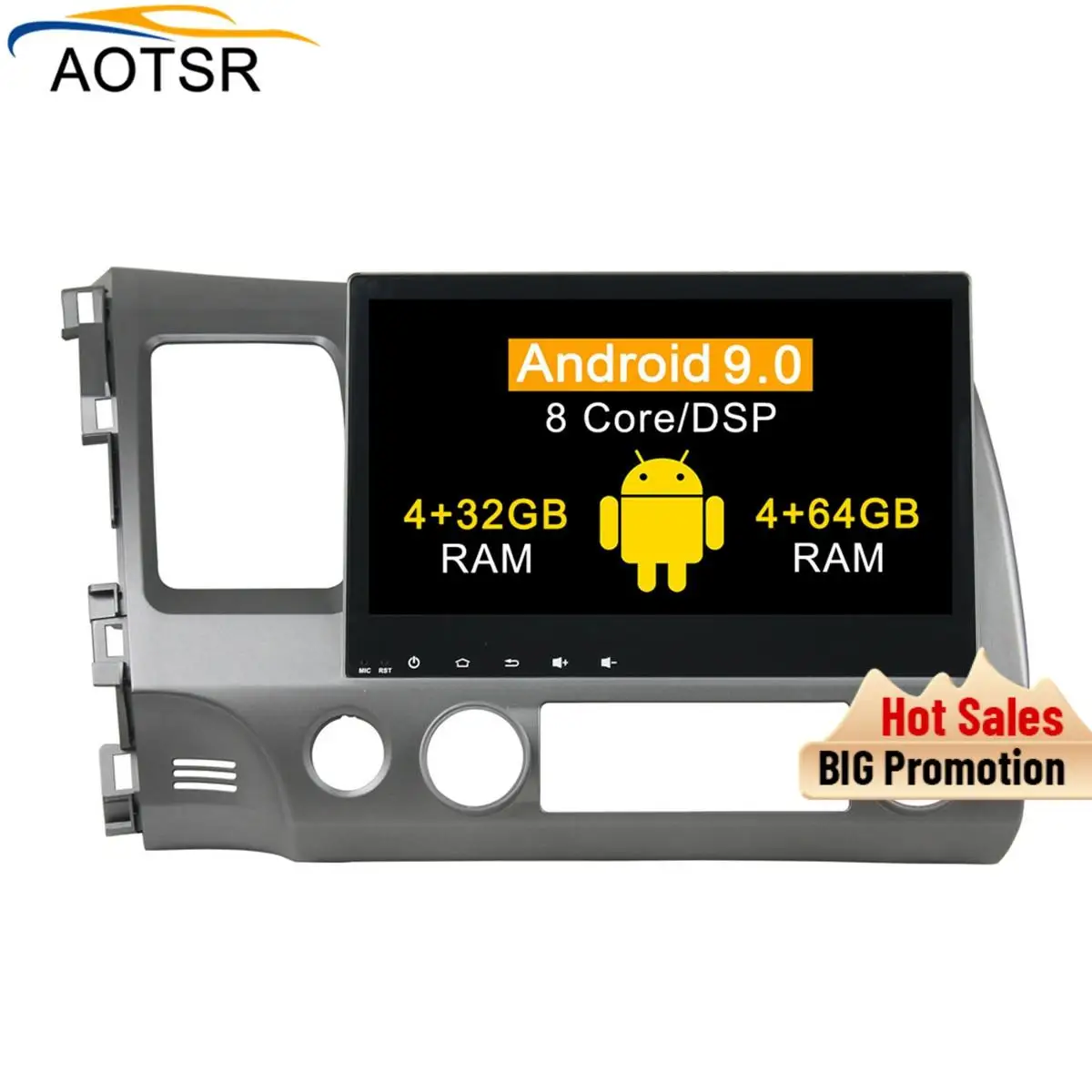 

Built in DSP 4+64 Android 9.0 car multimedia dvd player for HONDA Civic 2006-2011 GPS Navi Car Auto Radio stereo Video Head Unit