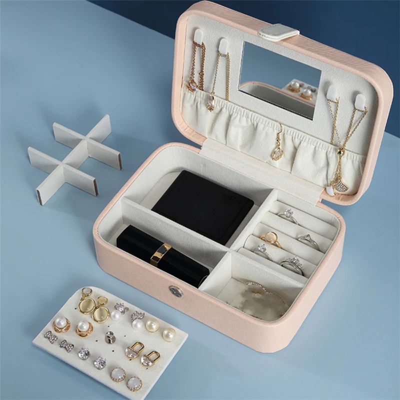 XINSOM Casket Jewelry Box Organizer Portable Travel Case Necklace Earrings Rings Jewelry Packaging Display Box Birthday Gift