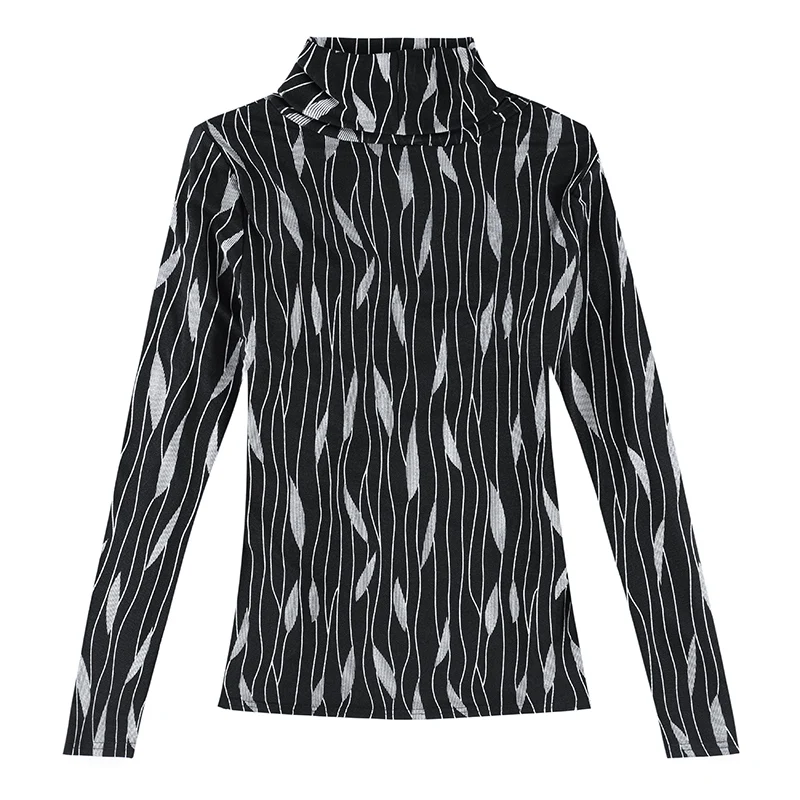 

Vintage Lace Blouse Women Shirts Korean Print Long Sleeve Turtleneck Office Women Blouses Plus Size Women Tops Camisas De Mujer