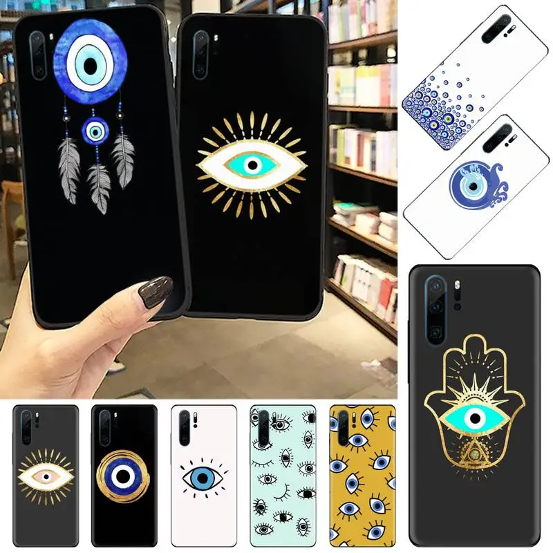

Evil Eye Illustrations Phone Case For Huawei P20 P30 P40 lite Pro P Smart y7 2019 mate 20 nova 3 mate 20