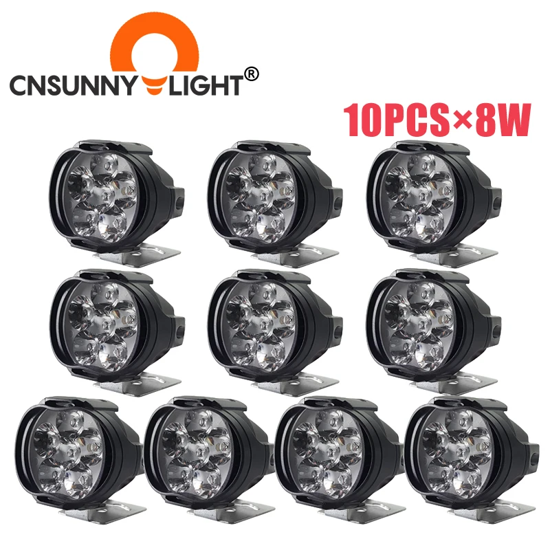 CNSUNNY светильник 10 шт. Автомобильный светодиодный для работы 8 Вт 1000 лм мотоцикла