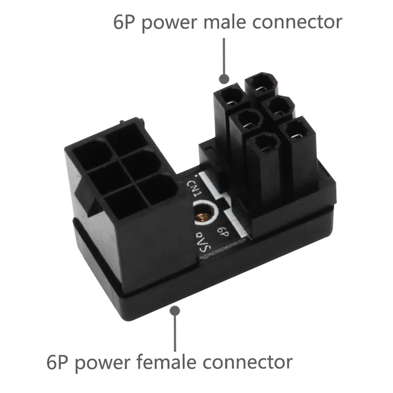 

for ATX 6Pin Female to 6Pin Male 180 Degree Angled Adapter for Desktops image Card