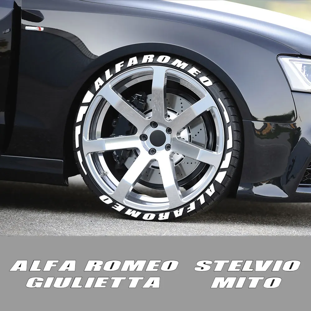 Автомобильные 3D наклейки с надписью на перманентную резиновую шину для Alfa Romeo Giulia