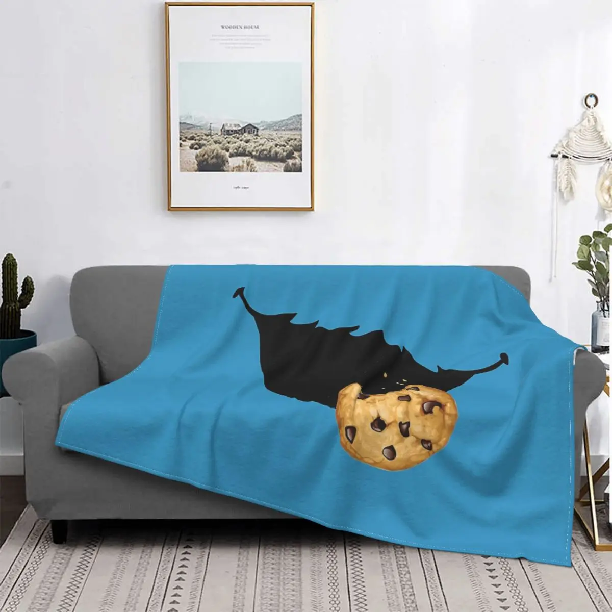 

Sofa Decor Cookie Monster Cartoon Throw Blanket Love Gifts Fluffy Flannel Blankets