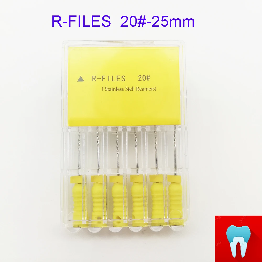 6 шт. 20 #25 мм стоматологические R файлы корневой канал материалы Стоматологические