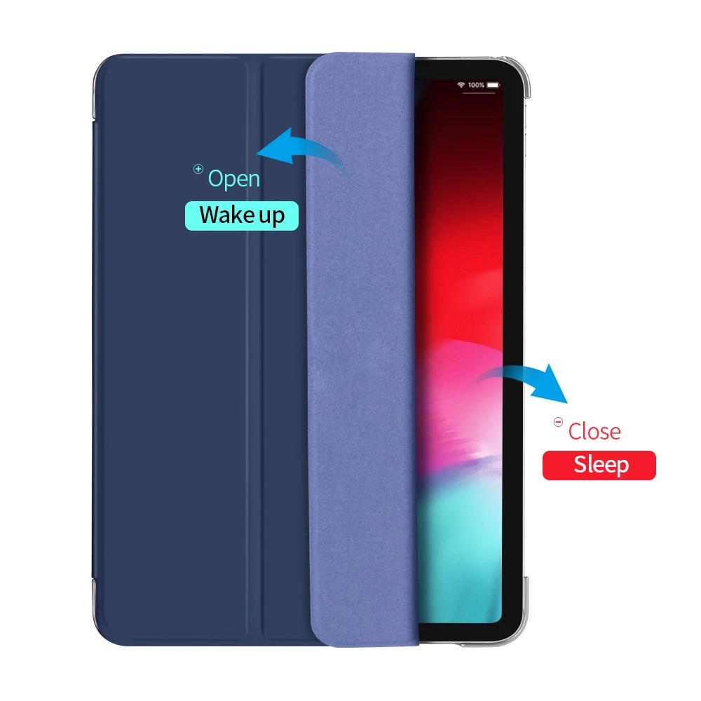 Жесткий Чехол для iPad Pro 12 9 дюйма 2018 из искусственной кожи Магнитный смарт-чехол