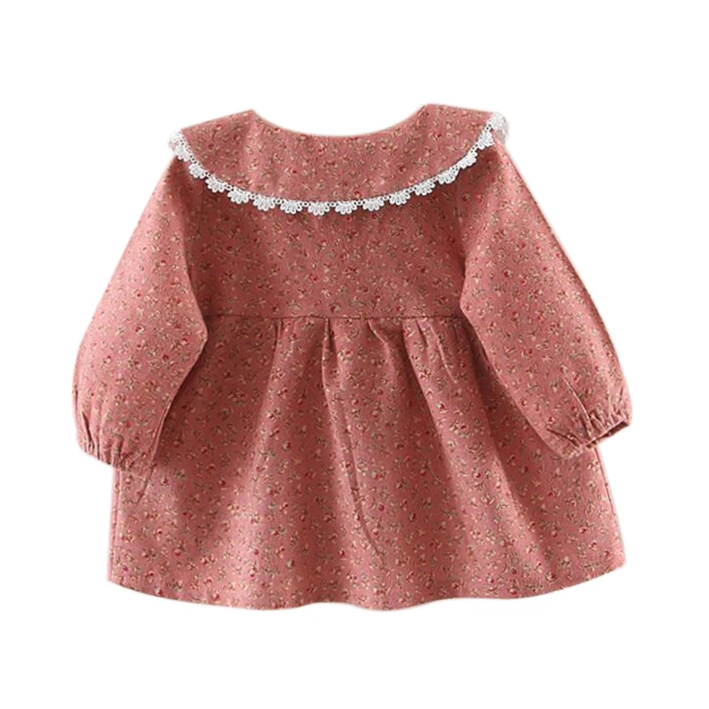 Детская одежда для маленьких девочек сезон осень зима платье с длинными рукавами