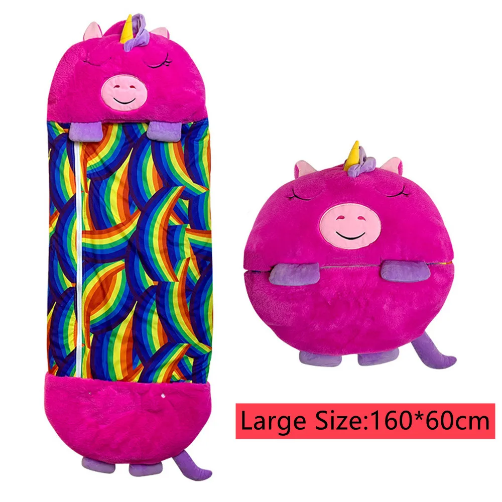 Saco de dormir de dibujos animados para ni&ntilde;os, pijamas de Navidad, manta esponjosa, mu&ntilde;eco de peluche, pijamas de unicornio-1