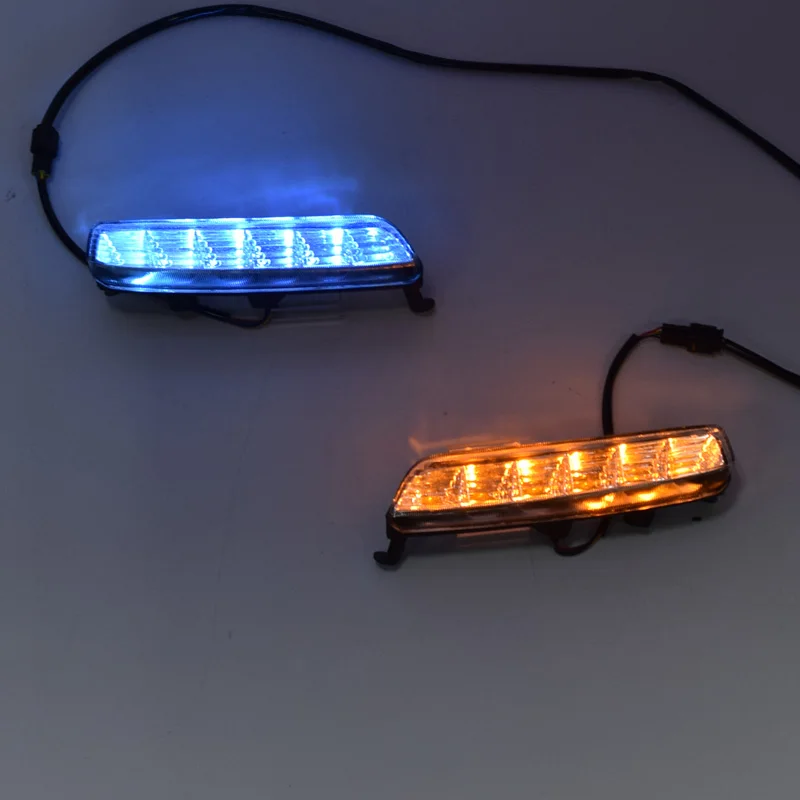 ECAHAYAKU For Toyota Vios 2017 Front LED Daytime Running Light DRL Day Fog Lamp Driving with Turn Signal Yellow Blue | Автомобили и