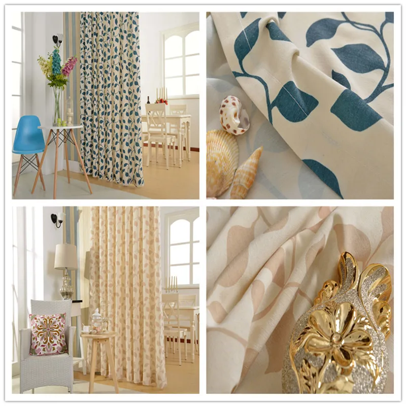 Светонепроницаемые занавески GYC2073 для гостиной Листьев виноградной ветки