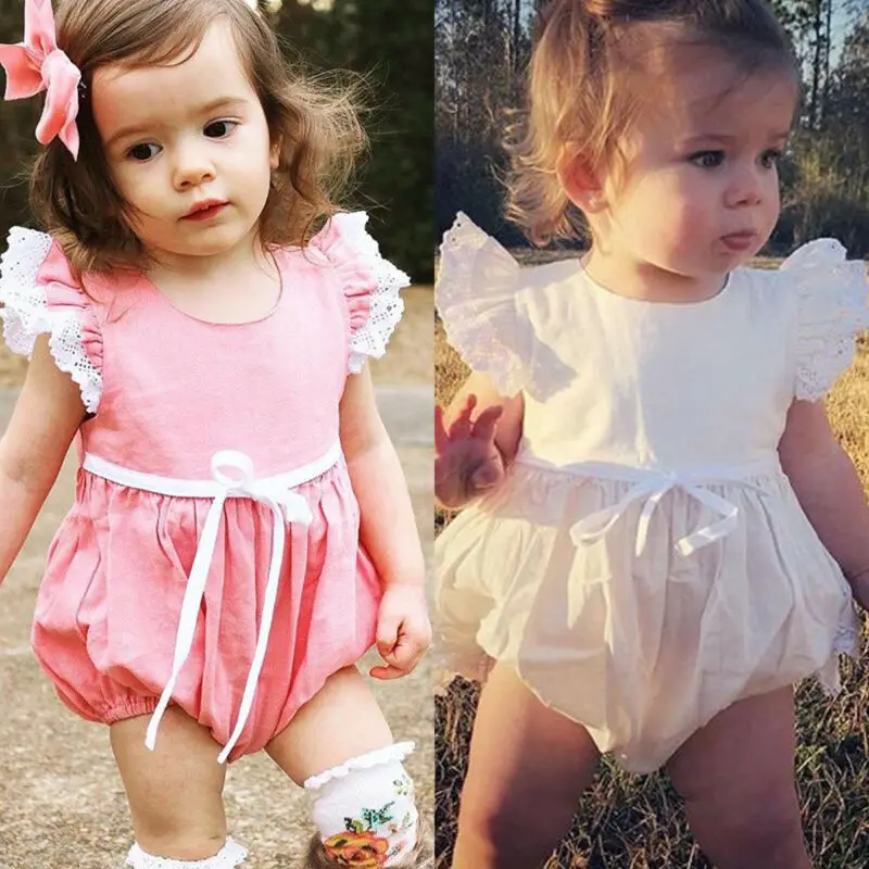 Новый брендовый детский комбинезон для новорожденных девочек кружевной летний