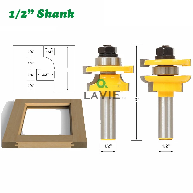 

Набор фрез по дереву, 2 шт./компл., хвостовик 1/2 дюйма, 12,7 мм
