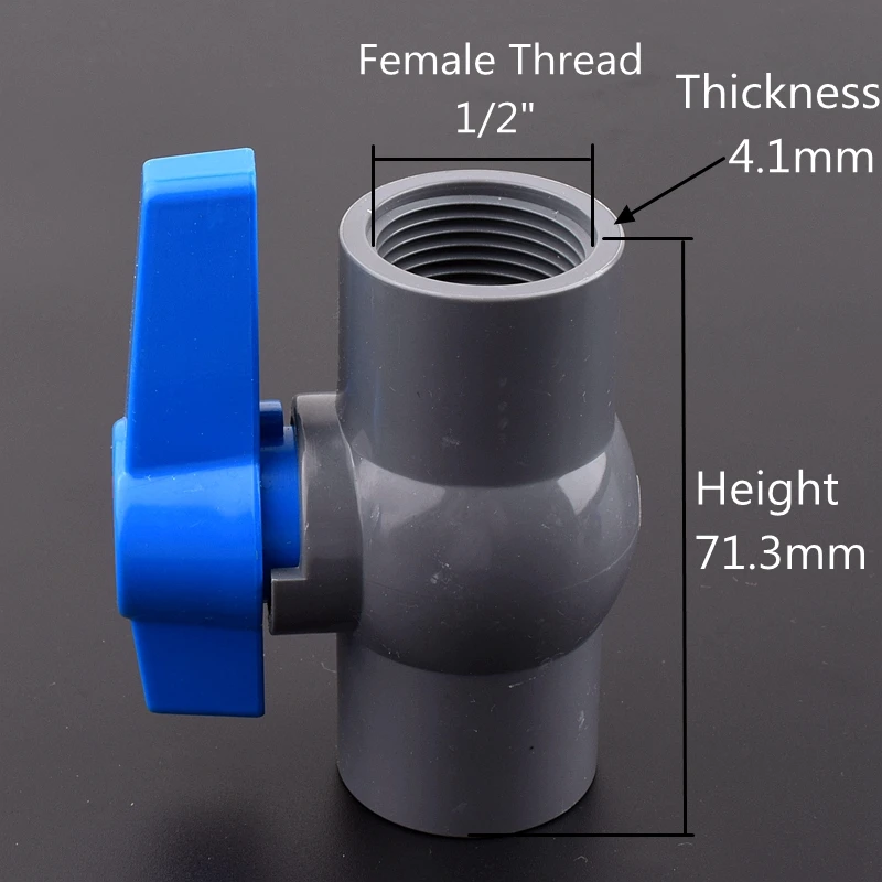 

SHSMFC серый шаровой кран из ПВХ 1/2~2"