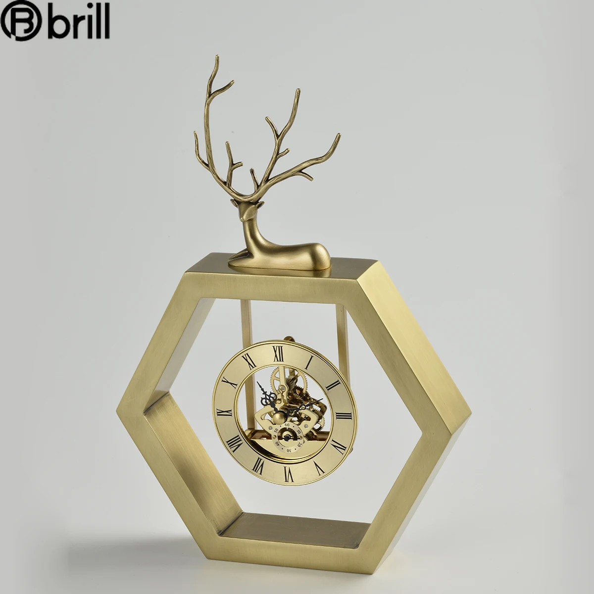 

Chinese Style Solid Wood Table Clock Modern Nordic Light Luxury Clock Living Room Decoration Mechanical Desk Clock Personality