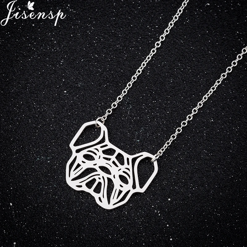Jisensp оригами животное из нержавеющей стали кулон ожерелье забавная собака