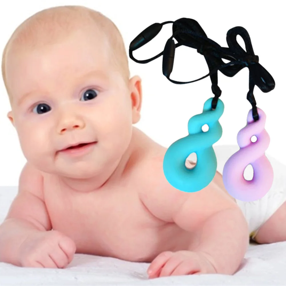 

2Pcs Chewing Necklace Calming Chew Necklace for Autism ADHD Oral Motor Chewing Biting Teething Needs (Light Blue and Purple)