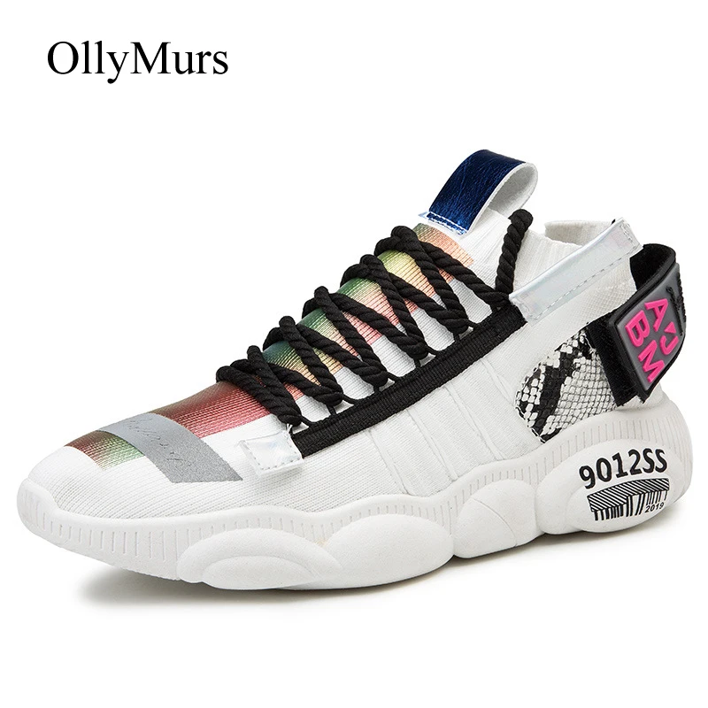 Повседневная Белая обувь женские кроссовки на платформе бренд 2019 года сезон