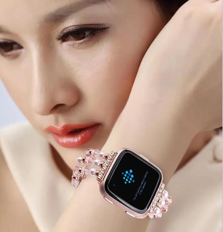 2019 Лучший женский браслет для часов Fitbit Versa из натурального агата с камнем