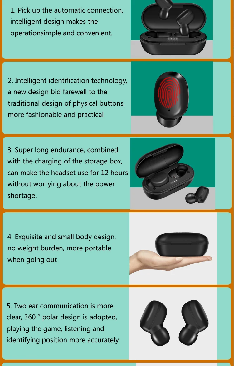 PK GT1 Smart touch contol wrieless наушники Bluetooth 5,0 8D стерео гарнитура микрофон спортивные наушники коробка водонепроницаемый с внешним аккумулятором