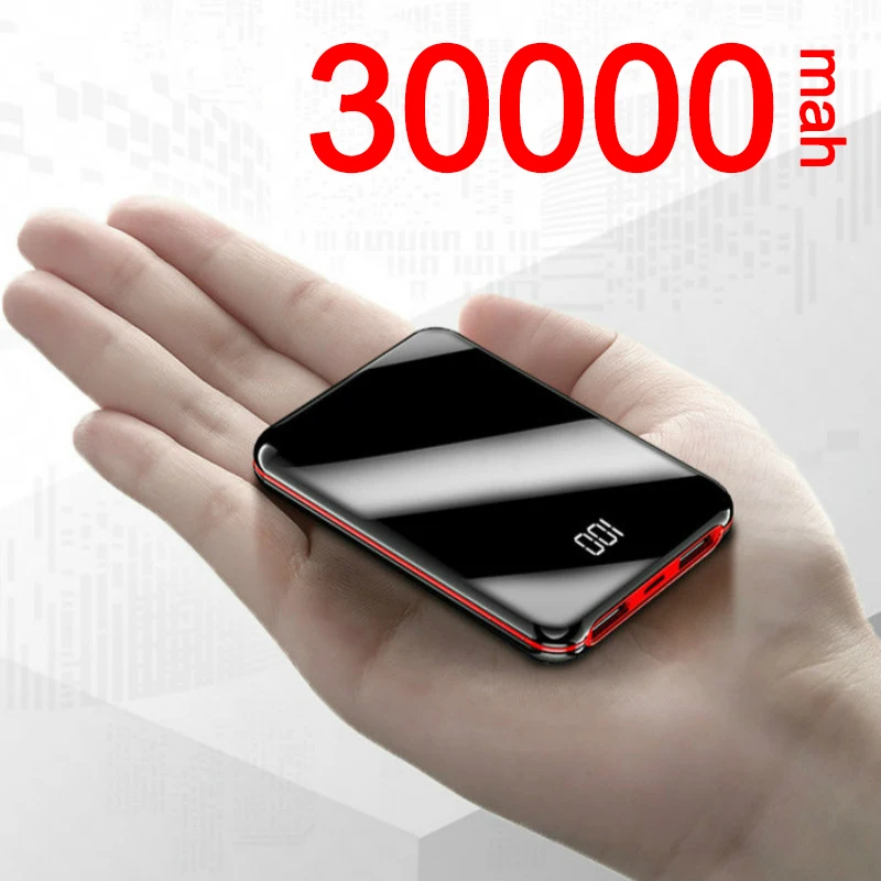 

30000mAh Power Bank Mini Portable Charger for Xiaomi Samsung Iphone Double USB Outdoor Emergency External Battery Powerbank